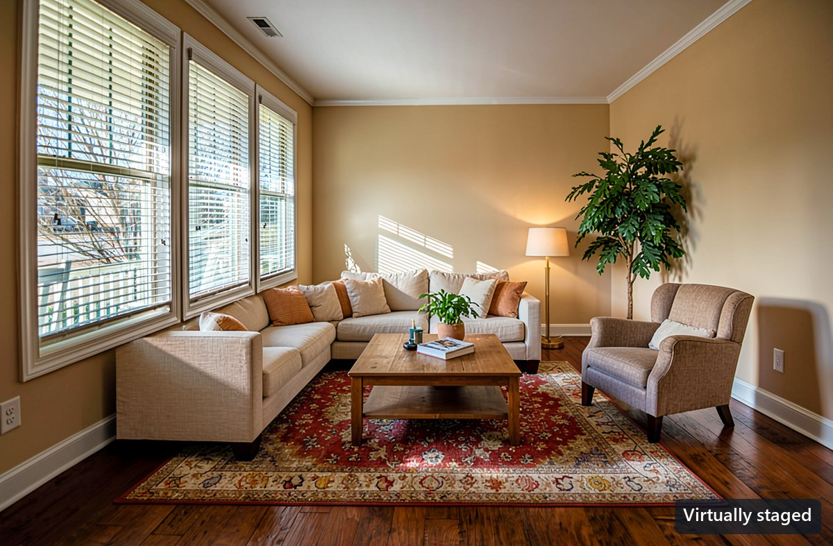 After: cosy furnished lounge