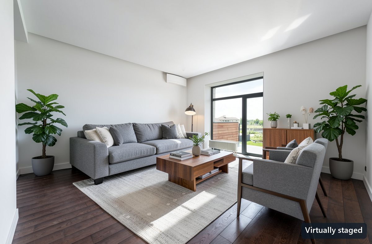 After: furnished living room